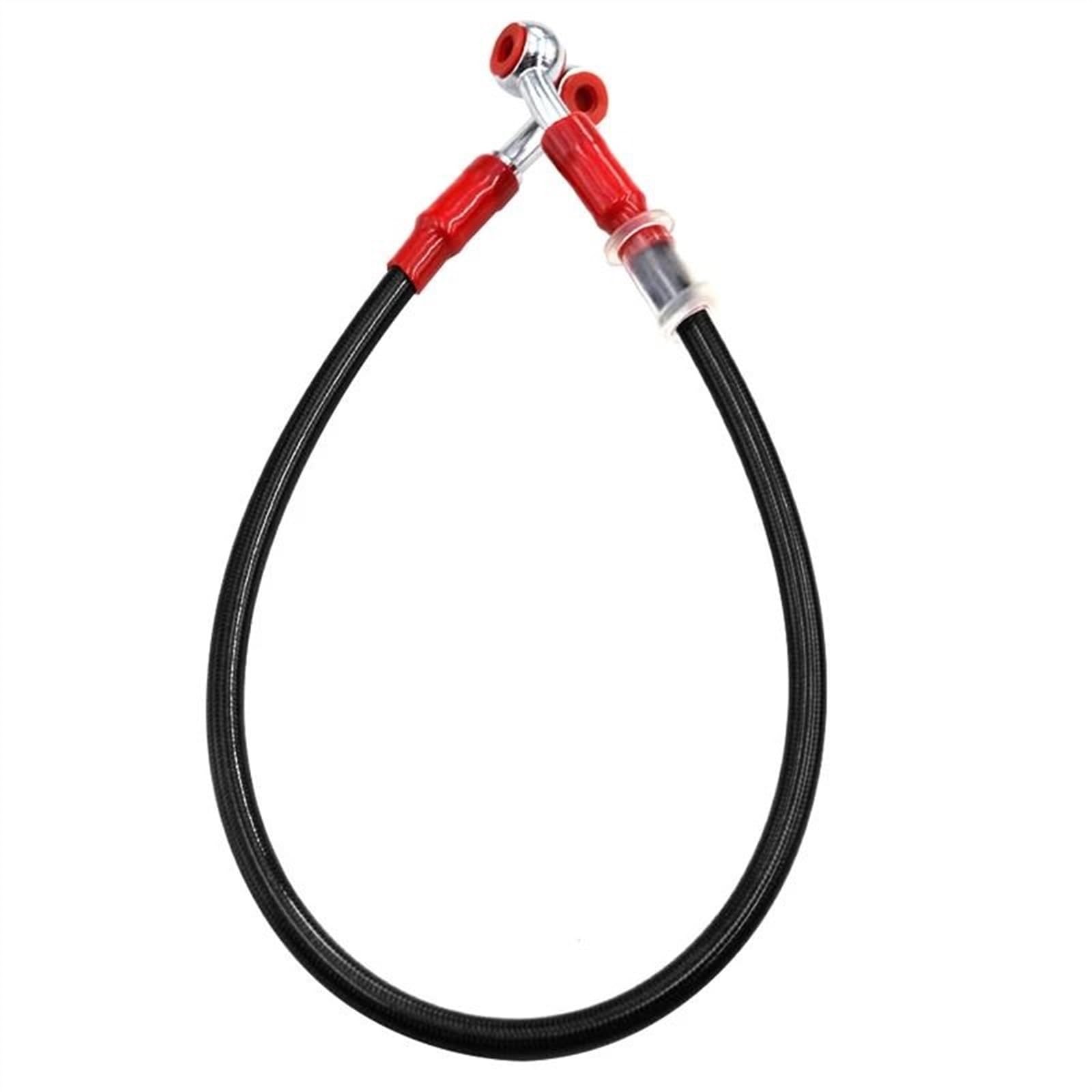 Ksxzw Black- Silver Motorbike Part 110Cm Motorcycle Braided Steel Hydraulic Brake Line Clutch Oil Hose Tube(Black- Silver)