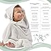 Parenting & Children London Organic Bamboo Hooded Baby Towel and Washcloth Set - Softest Unisex Bath Towel for Kids, Infants and Toddlers - Perfect for Girls and Boys (Grey)