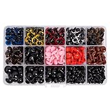 728PCS Safety Eyes and Noses, Include 228PCS Colorful Safety Eyes and 136PCS Nose with 364PCS Washer