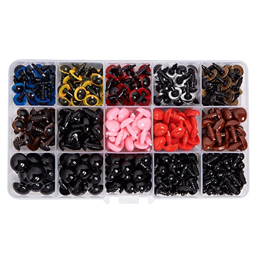 728Pcs Safety Eyes And Noses, Include 228Pcs Colorful Safety Eyes And 136Pcs Nose With 364Pcs Washers, Multiple Sizes For Doll, Plush Animal And Teddy Bear Craft Making #TOP30