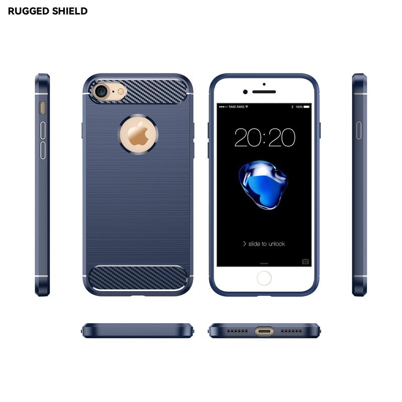 Image of Hybrid Carbon Fiber Back Case for iPhone 7 /8 (Blue)
