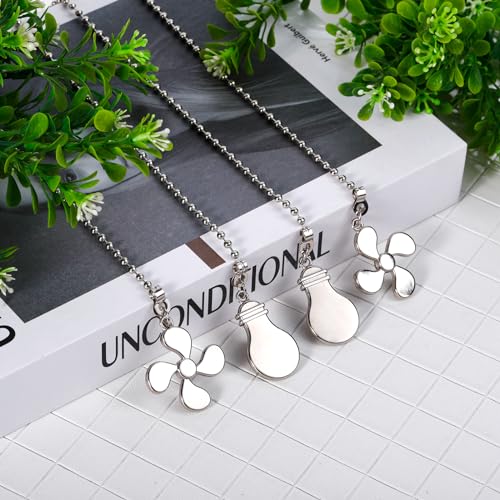Image of 4PCS Ceiling Fan Pull Chains, Extension with 12 inches Ball Beaded Chain, Silver