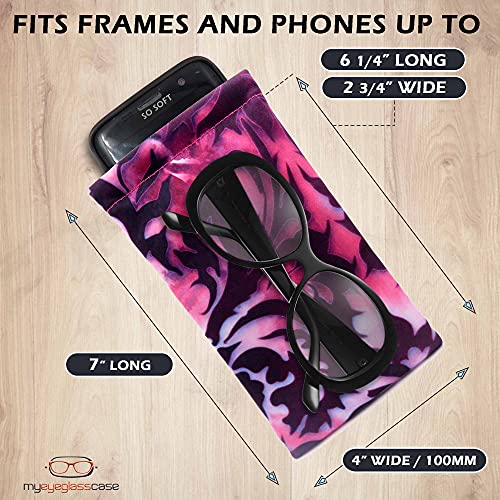 Image of Soft Sunglasses case | Large Glasses Case Holder - Eyeglass Pouch Squeeze Top | Glasses pouch Lightweight Extra Layers