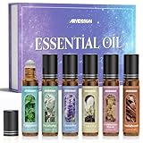 Essential Oils Roll On Gift Set, Natural Aromatherapy Oil Roller for Body, Skin, Massage - Lavender, Peppermint, Frankincense & Myrrh, Eucalyptus, Vanilla, Sandalwood, Gift for Women