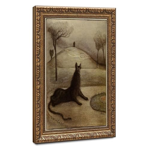 Toile créature mythique d'Alfred Kubin pour décoration salon et bureau en cadre suspendu 30x45 cm
