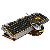 como apagar luz de teclado dell Retroiluminación LED, teclado de juego con cable y combo de mouse para ofrecer el entorno de juego más cómodo; los ratones USB tienen 4 niveles de DPI: 1000DPI / 1600DPI / 2400DPI / 3200DPI, efecto de luz de respiración LED de 7 colores LED, 6 botones para mayor eficiencia y comodidad