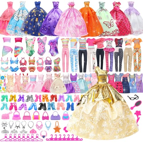 Unicorn Element 100 Pcs Doll Clothes and Accessories for 11.5 Inch Dolls