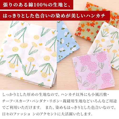 のレン レディース 綿ハンカチ 土筆 グレー 50×50cm