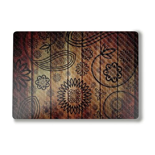 Image of Carbon Fiber Laptop Skin Compatible with Alienware M18 R2 (2024) - Wooden Floral - Premium 3M Vinyl Protective Wrap Decal Cover - Easy to Apply | Crafted in The USA by MightySkins