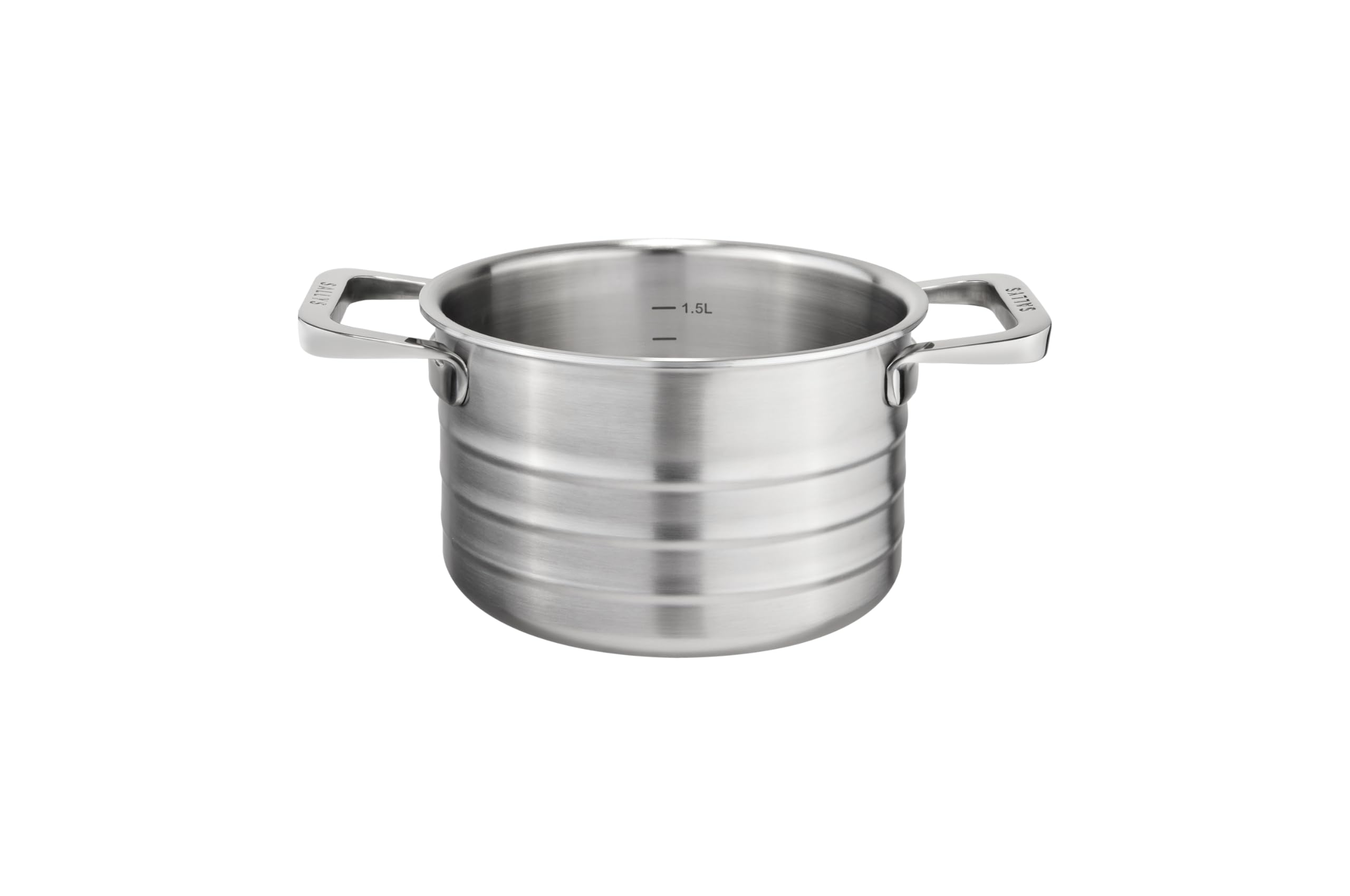 Sallys Edelstahl Kochtopfset Induktion "La Cucina", 9-teilig, Kochtopf Set mit multifunktionalem Glasdeckel, Innenskalierung, für alle Herdarten geeignet