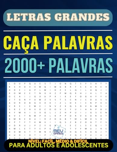 Caça Palavras: Portuguese Puzzle Game – Letras Grandes | Livro em português com 100 Jogos & + de 2000 palavras | MEV Games