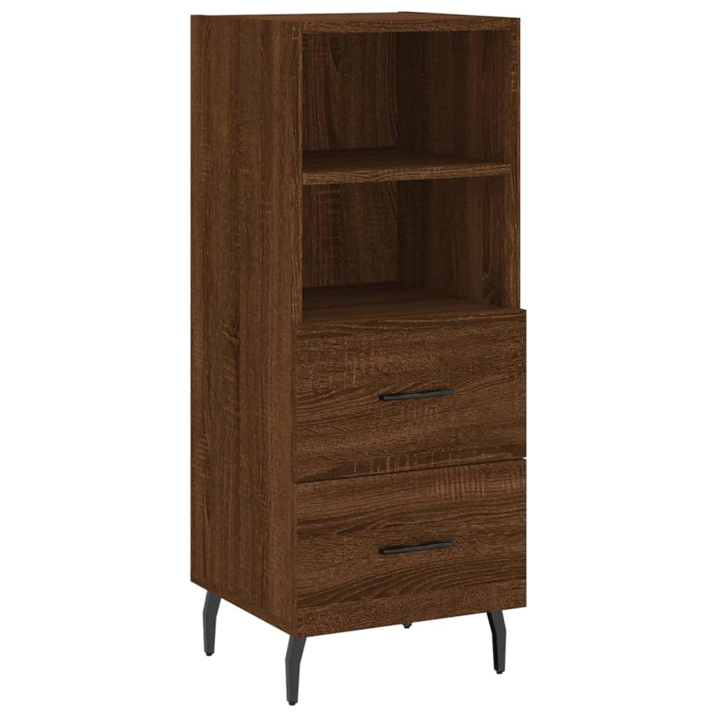 Möbel Wohnaccessoire Highboard Braun Eiche 34,5 x 34 x 180 cm Bauholz
