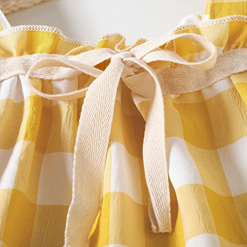 Baby Girl Dresses 12-18 Months Infant Girls Short Sleeve Plaid Prints Romper Newborn Bodysuits Coats Baby Girls4