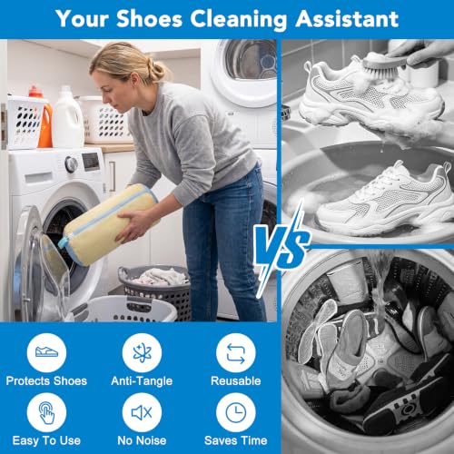 Dntorx 2 PCS Shoe Washing Machine Bags for Washer and Dryer with Outer Mesh - image 4