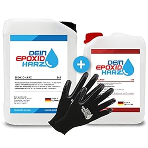 Epoxyhars traf verharder | 10,2 kg GfK eingestellt | professionele kwaliteit glashelder & reukarm | giethars voor hout + beschermende handschoenen