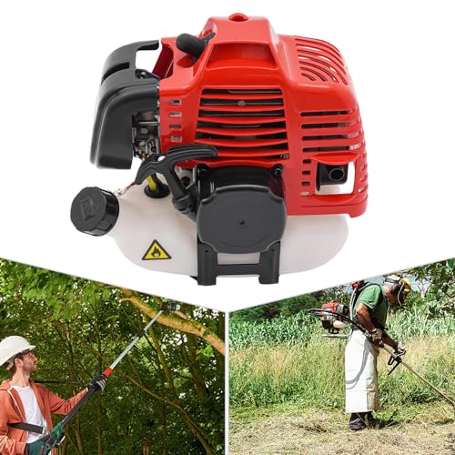 42.7CC Two Stroke Gasoline Engine for Commercial Lawn and Garden Equipment, 3HP Hand-Pull Single-Cylinder Air Cooling Engine for Weed Whackers, Construction, Agricultural & Industrial Equipmen