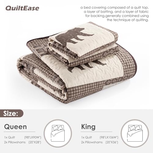Image of Cabin Plaid Quilt King Size - 100% Cotton Western Bedding Set