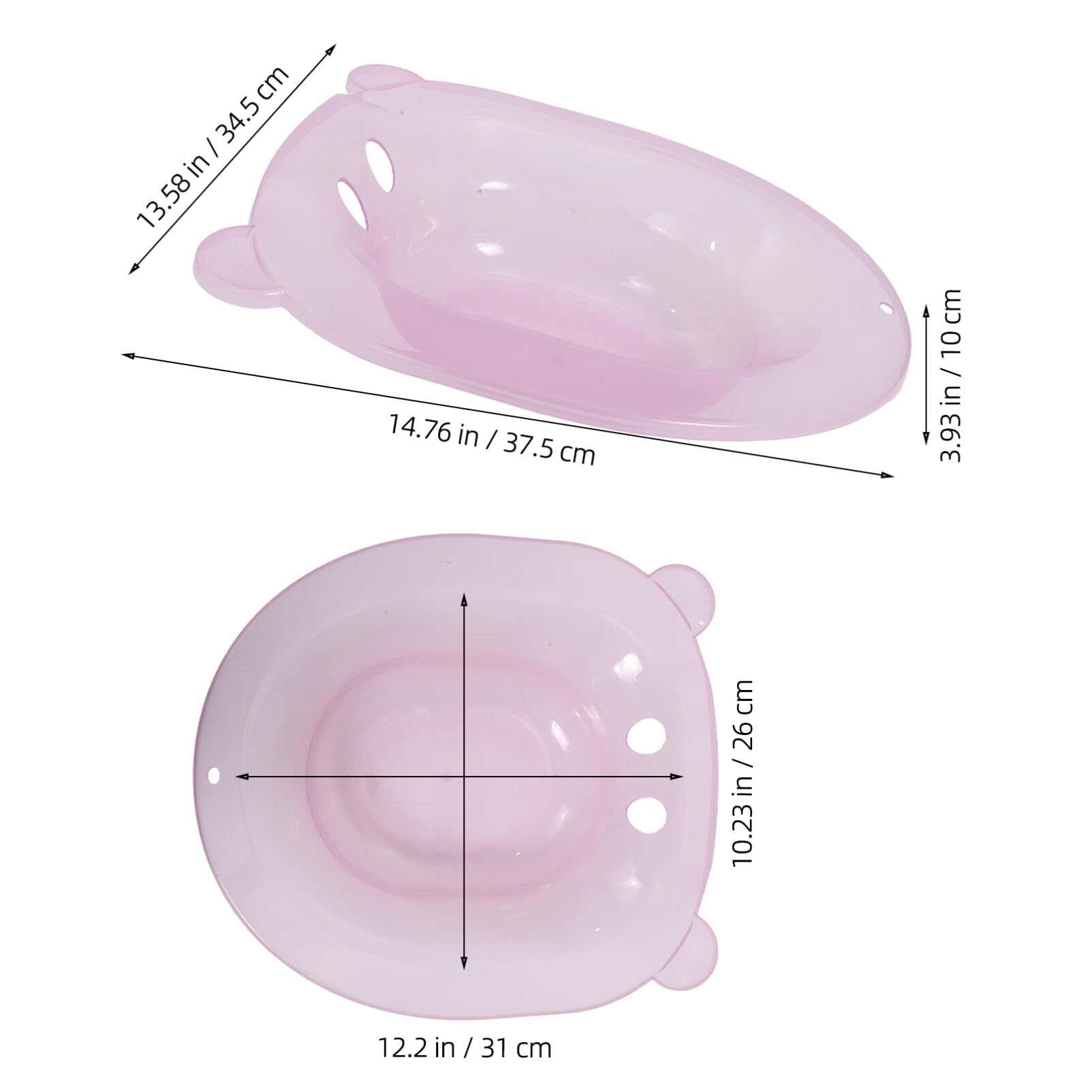 Bacinella per Seduta Personale Donna Post Parto in Pp Resistente e Sicura, Colore Rosa, per Postpartum e Utilizzo su Wc Domestico
