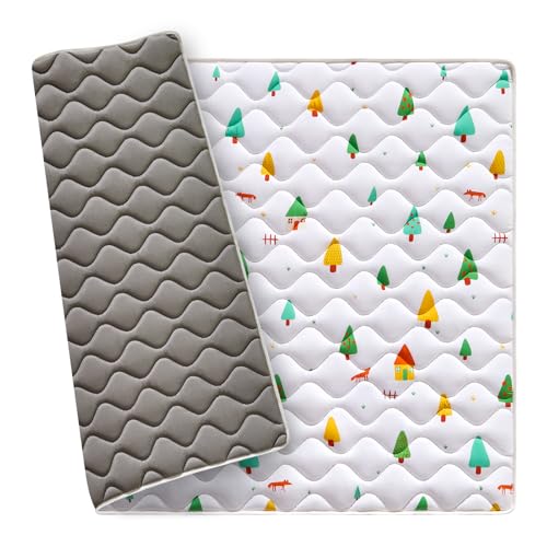 Image of Premium Foam Baby Play Mat 50" X 50", Thick One-Piece Crawling, Odorless Floor Mat, Non-Slip Cushioned Baby Playmat for Infants,Babies,Toddlers. Machine Washable for Easy Care.