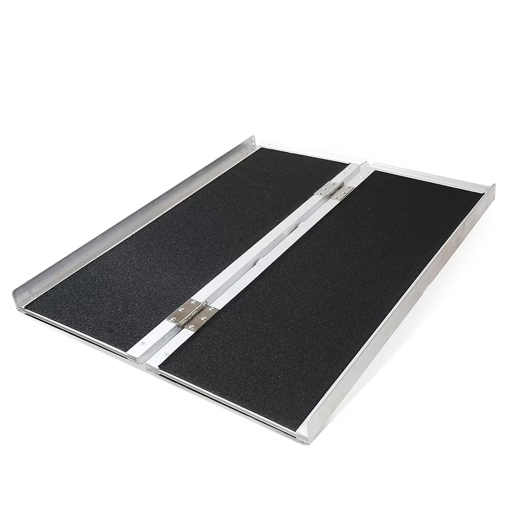 Rampa Portátil para Silla de Ruedas, Umbral Plegable de Aluminio Antideslizante con asa de Transporte para Escaleras Puertas Escalones, Capacidad para 272 kg,6Ft