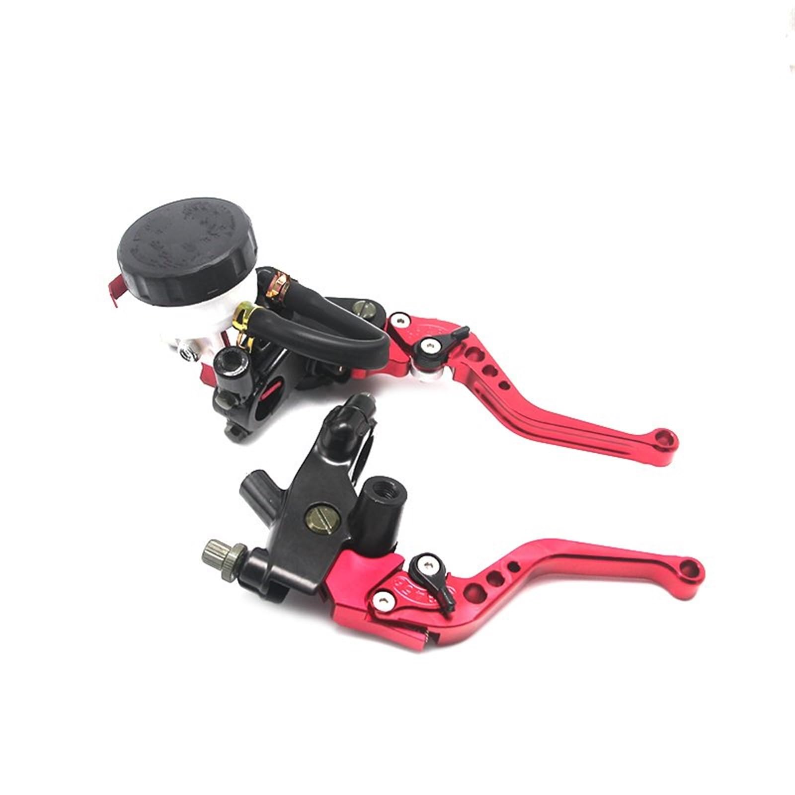 TINGYUS Motorbike Brake Lever 7/8" 22mm Motorcycle Brake Universal CNC Clutch Levers Master Cylinder Reservoir Set(Red Set)