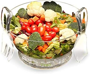 High Quality Salad Bowl On Ice with dividers and utensils - Portable Fruit and Vegetable Bowl That is Sure to Last Long - Ideal Gift Idea By VeBo