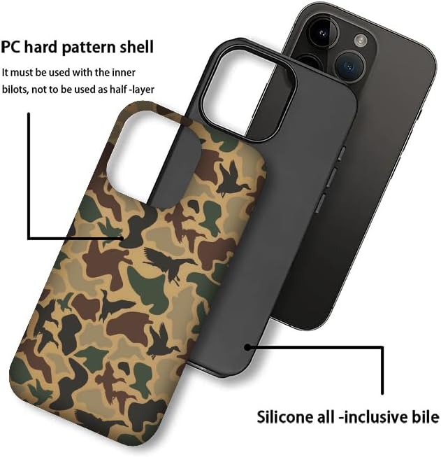 Generic Case Compatible with iPhone 16 Pro Max,Camo Camouflage Duck Phone Case for Men Girls Boy Kids Women,Dual-Layer Hard Shell Silicone Cover Shockproof Protective Case for iPhone 16 Pro Max - Image 3