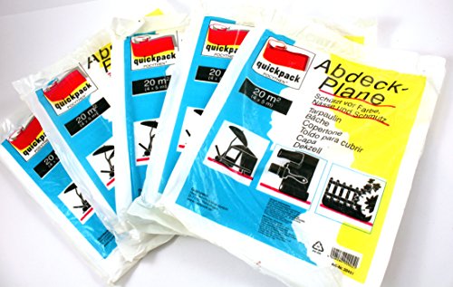 Preisvergleich Produktbild Abdeckplane 5 Stück je 20m² Allzweckplane Vielzweckplane Malerplane Malerabdeckplane 738