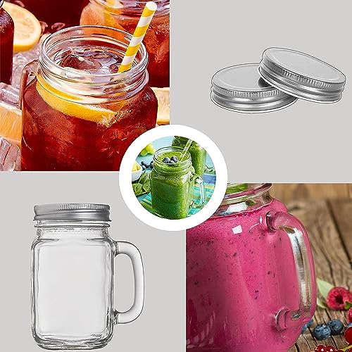 Tanglong 16OZ Mason Jar Cups, Mason Jars With Handle And Lids, Mason Jar Drinking Glasses thumb #2