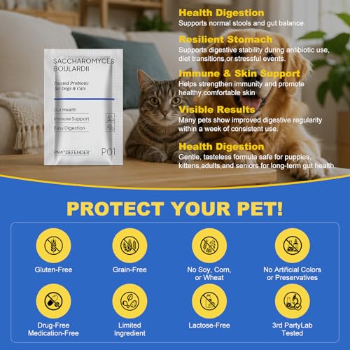 Probiotics for Dogs & Cats,Cat Dog Probiotics for Digestive Health 7 Packs - Image 5