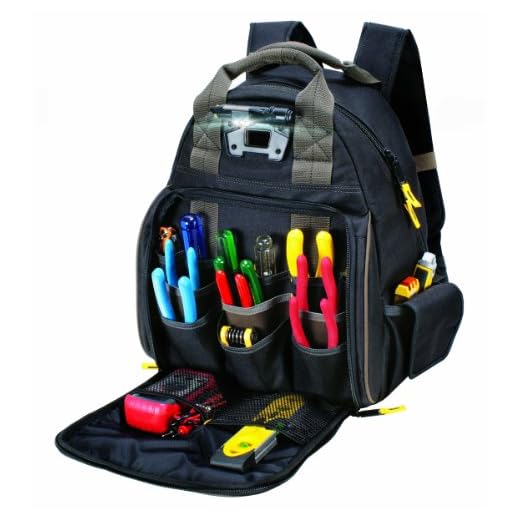 CLC Custom Leathercraft L255 Tech Gear 53 Pocket Lighted Back Pack , Black