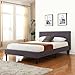 Deluxe Tufted Grey Platform Bed Frame with Wooden Slats (Twin)