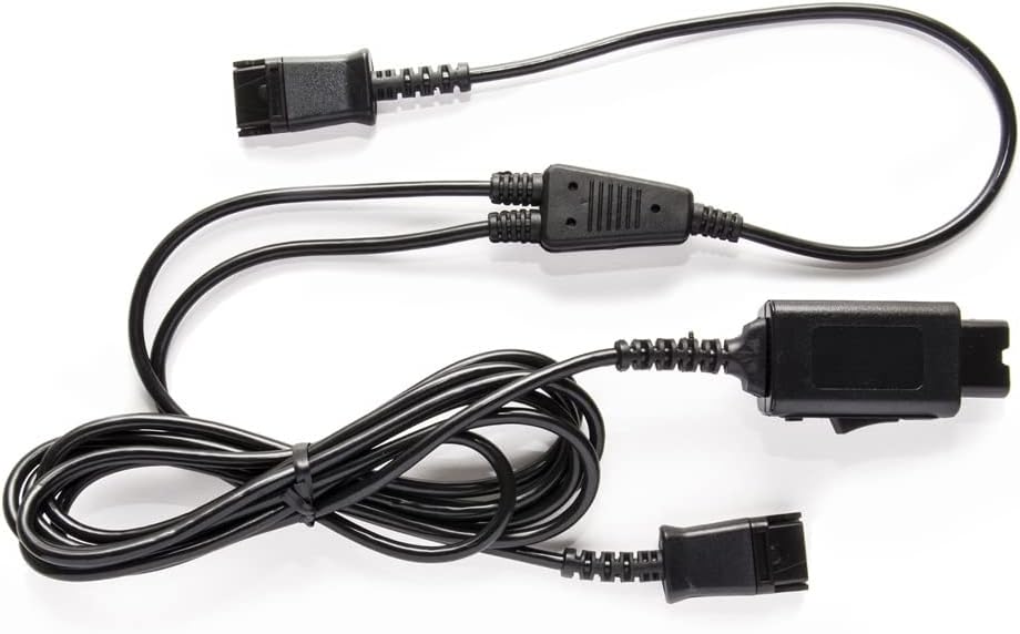 Project Telecom Headset Splitter, Y Training Supervising Coaching Lead, TAA Compliant, Compatible with Plantronics, Poly & QD Headsets