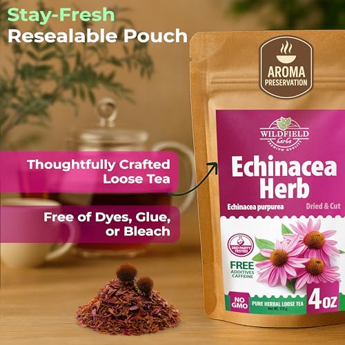 Image of 4 oz. Dried Echinacea Herb Herbal Tea (Echinacea purpure) - 113g Equinacea Herb Tea
