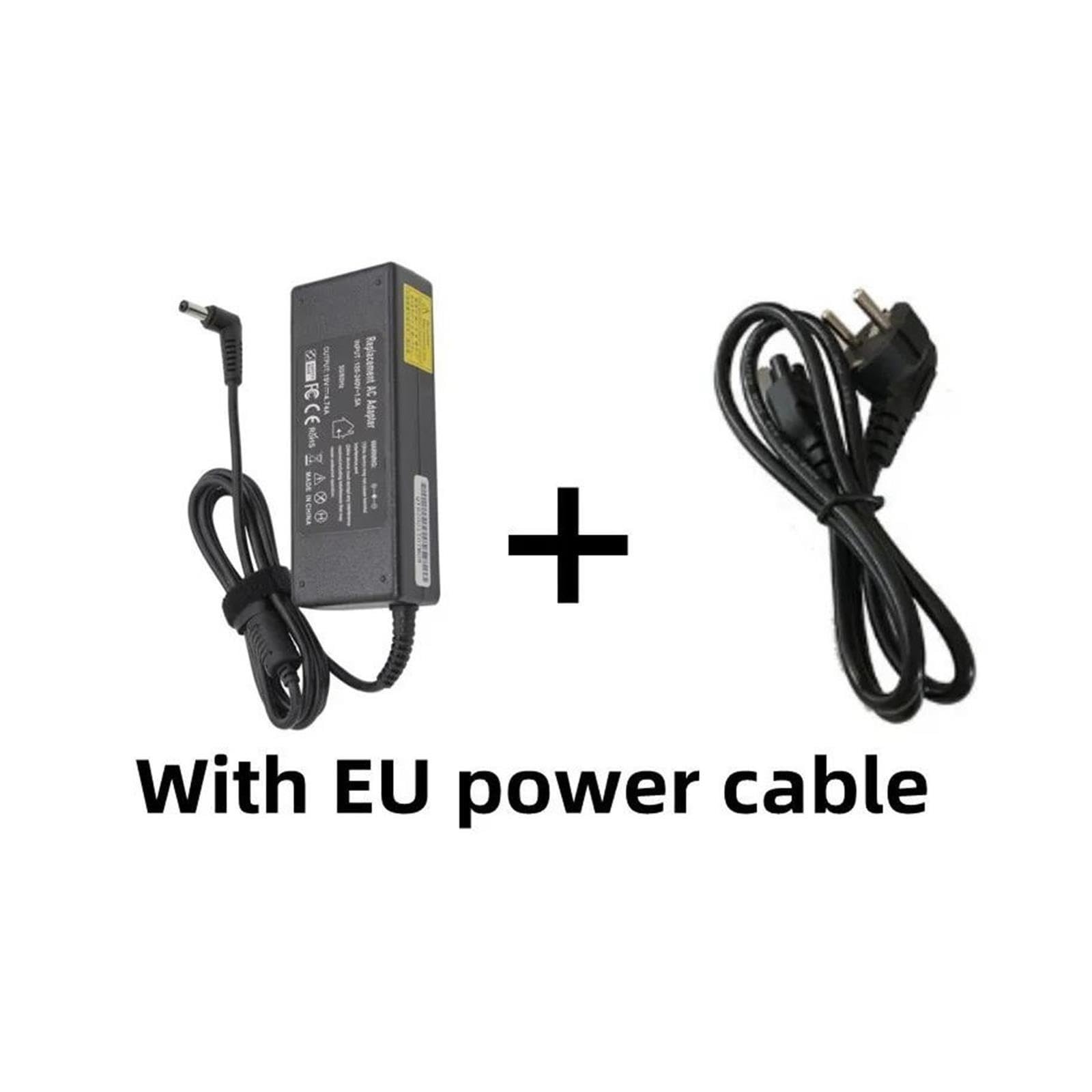 Adaptador De Corriente De Cargador De Vuelta De 19V 4.74A 90W, Compatible con ASUS, Compatible con Toshiba, Compatible con Lenovo, Adaptador X53E K55N K52F K53S K53SV A53E N56VJ(with EU Plug)