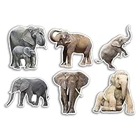 6 x 10cm Elephant Vinyl Stickers - African Wildlife Animal Funny Pattern Nature Pets Face Wild Girls Boys Travel Scrapbooking #80790