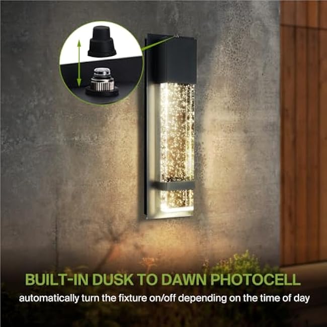 ASD LED 13 Inch Wall Light Fixture 12W 3000K-5000K Flush Mount Sconce Black