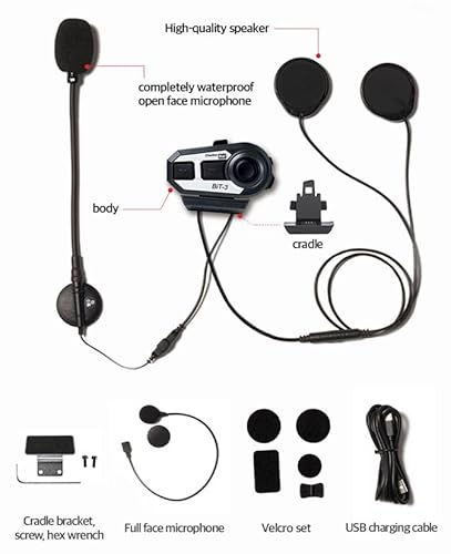 Chatterbox! Bit-3 Bluetooth Helmet Communicator | Bluetooth For Audio | Universal Pairing 2 Riders | Stereo Headset, Boom & Ffm Mic | Ip54 | Fm Radio | Motorcycles Snowmobiles Utv Atv Snowboarding thumb #5