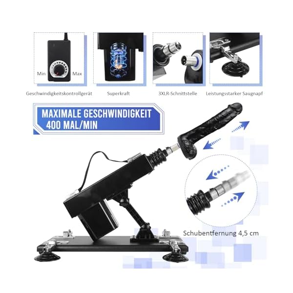 Fickmaschine Sexmaschine Mit 7 Aufsätzen, Automatische Fickmaschine Dildo für Männer, Sexmaschine für Frauen, Automatische Stoßfunktion Liebesmaschine Dildo Masturbation Mit Anal Dildo Aufsätzen – Bild 4