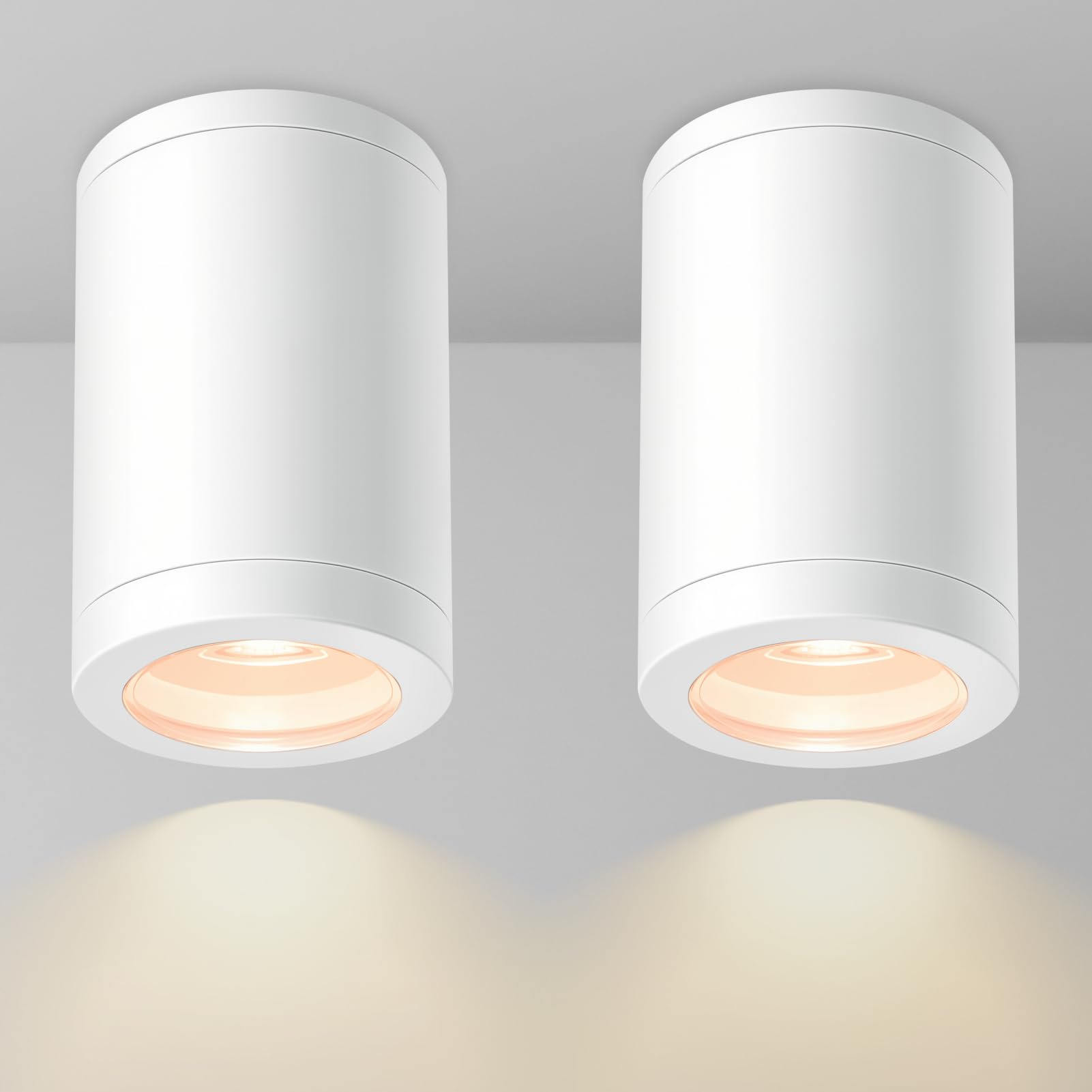 FUDESY Ceiling Light 2 Pack, Indoor Surface Mounted Downlight, White, GU10