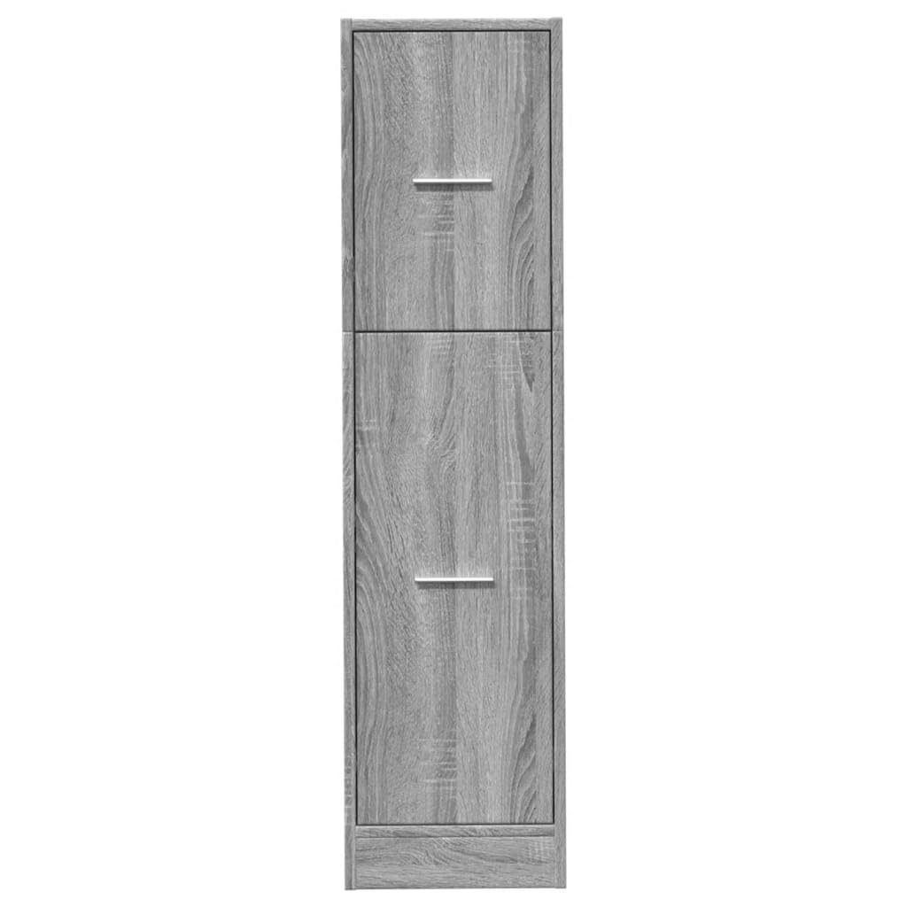 Armadietto da Farmacia Grigio Sonoma 30x41x118 cm in Truciolato | 3 Cassetti, Guide Metalliche, Maniglie Eleganti, Carico 60 kg, Per Ufficio e Casa