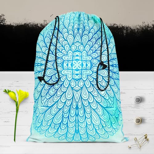 Image of ArtzFolio Ethnic Ornament D5 | Reusable Sack Bag | Bag for Gym, Storage, Vegetable & Travel