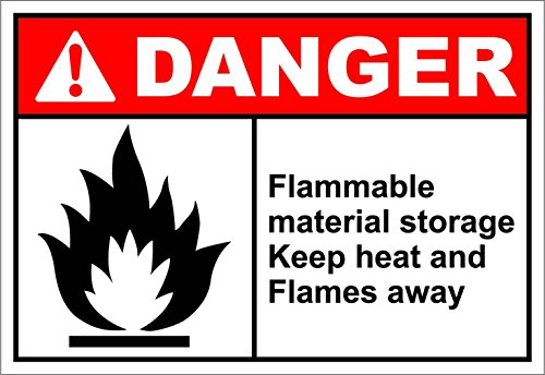 Flammable Material Storage Danger OSHA ANSI Label Decal Sticker 7 inches x 5 inches