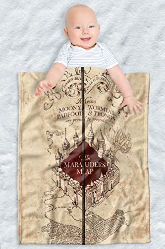 Image of Harry Potter Lightweight Baby Blanket, 30"X40", Folded Map Unisex for Infants Girls & Boys
