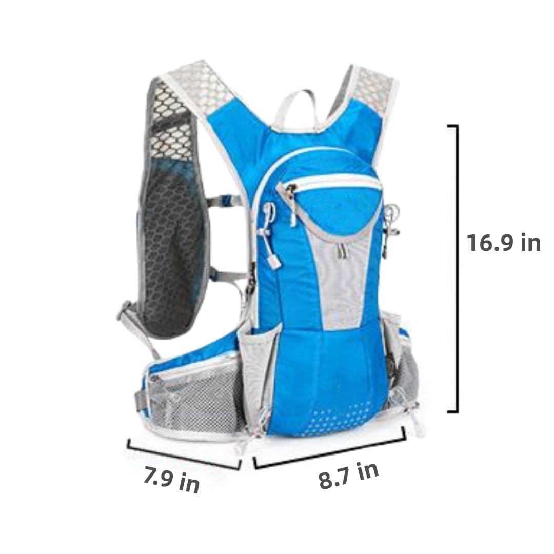Zaino da corsa leggero, gilet da corsa regolabile da donna con sacca idrica per ciclismo, ideale per trail running ed escursionismo (verde)