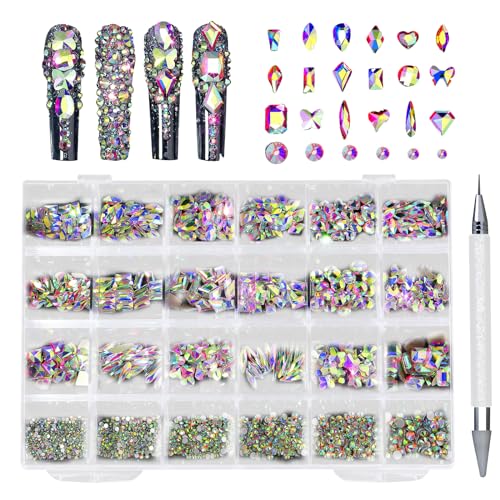 Strass en cristal pour nail art dos plat plusieurs formes pour décoration et loisirs