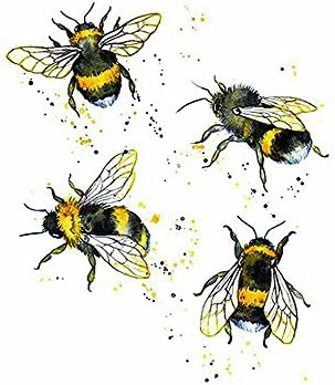 WYUEN 5 PCS Bee Temporary Tattoos Women Kids Animals Fake Tattoo Stickers Children Cartoon Hand Body Art 9.8X6cm (FA-336)