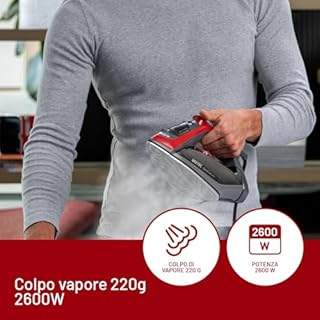 Imetec Zerocalc VPR-X – Ferro da stiro a vapore 2600 W con colpo vapore 220 g, sistema 2X Zerocalc anticalcare, piastra in acciaio satinato con finitura laser e punta di precisione, leggero