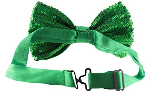 Man Of Men Sequin Bow Ties For Men - Pre-Tied Adjustable Length Bowtie, Many Colors To Choose From (Green) #TOP7