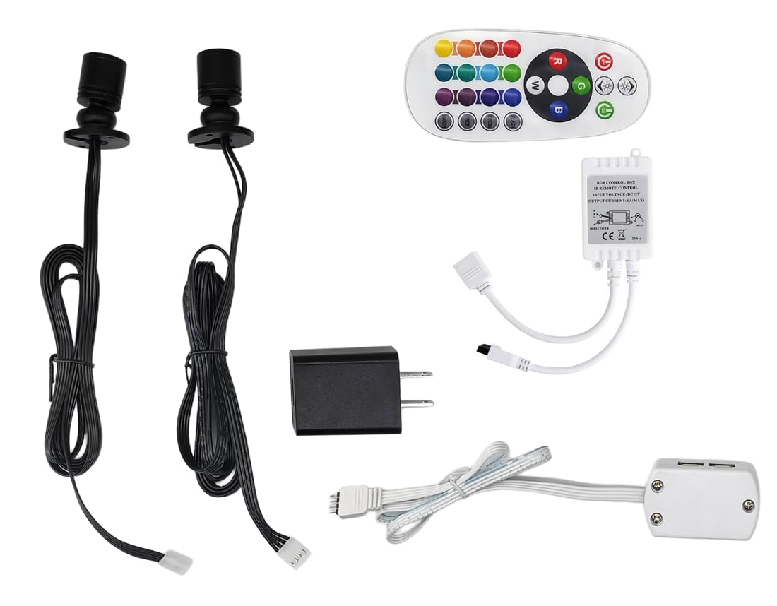 Amazon.co.jp : RGB LEDスポットライト、リモコン付き、マルチカラーの